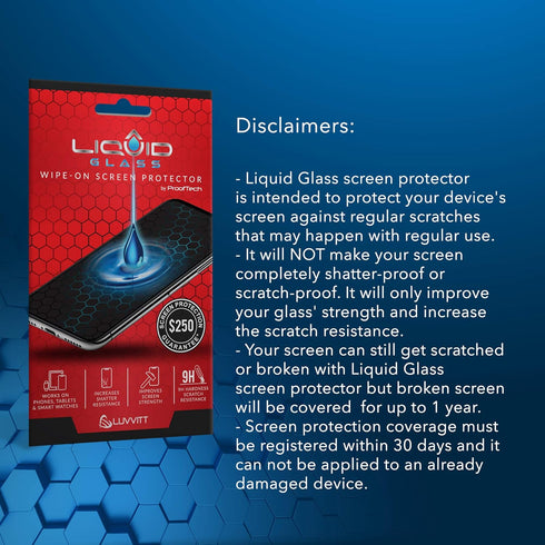 LIQUID GLASS Screen Protector With $250 Protection Coverage | Wipe On Scratch and Shatter Resistant Nano Technology for All Phones Tablets and Sma...