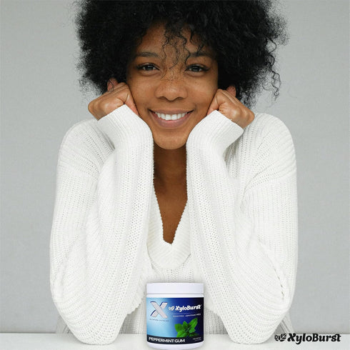XyloBurst Gum | Xylitol Chewing Gum | Sugar Free, Gluten Free, Keto Friendly | Aspartame Free Gum For Oral Health | Peppermint | 100-Count Jar...