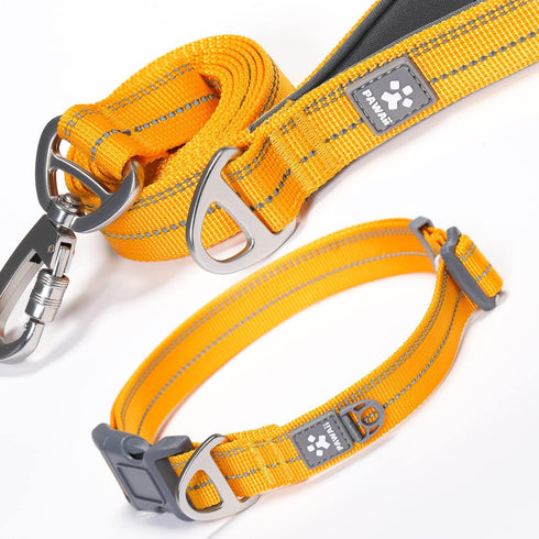 Pawaii Dog Collar and Leash Set, Personalized Dog Collar with Reflective Dog Leash, Dog Collar and Leash for Medium Dogs Adjustable Size...
