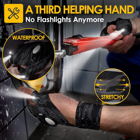PARIGO LED Flashlight Gloves Gifts for Men Women-Valentines Day Gifts for Him Birthday Gifts for Dad Husband Him, Car Guy Unique Tool Cool Gadgets...