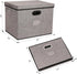 Collapsible Storage Bins with Lids, 2-Pack Foldable Fabric Linen Storage Boxes Cube, Closet Organizer Storage Basket with Label for Home Bedroom O...