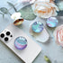 Phone Grip with Expanding Kickstand,Blue Pink Marble Design Cellphone Collapsible Clear Stand for Smartphones...