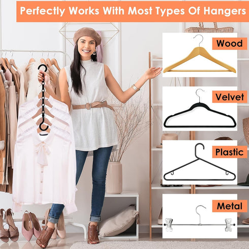 Closet Organizers and Storage, Sturdy Space Saving Hanger for Heavy Clothes, Upgraded Cascading Hangers, Magic Closet Organization Clothes Hangers...