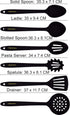 Culinary Couture Black Silicone Kitchen Utensils Set of 6, Non-Stick Heat-Resistant Silicone Kitchen Utensils Set with Steel Inner Core...