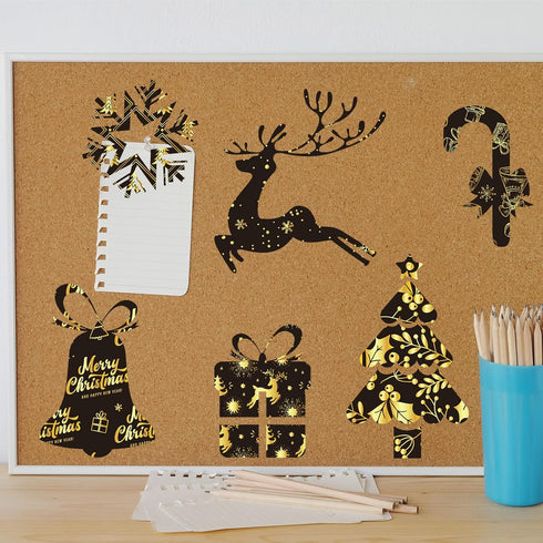 12" Christmas Pattern Paper & Sticker Kit Black Gold Scrapbook Premium Specialty Paper Double-Sided 12"x12" with 12 Designs 36 sheets for Scrapboo...