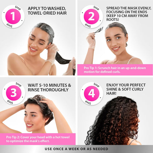 SUNATORIA Curly Hair Mask - Deep Conditioner Curly Hair Treatment - Natural Argan & Keratin Hair Treatment Mask - Repair Hydrating Moisturizer for...