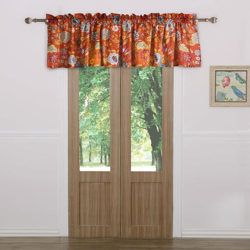 Greenland Home Astoria Semi-Sheer Window Valance – Decorative Treatment for Living Room, Bedroom, or Kitchen, 84 W x 19 L, Spice...