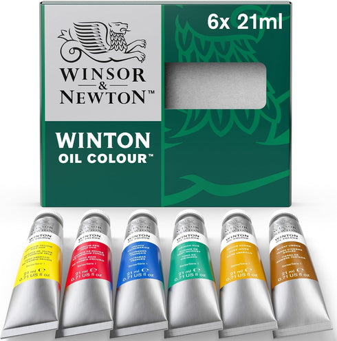 Winsor & Newton Winton Oil Color Paint, Intro Set, 6 x 21ml Tubes, Multicolor, 0.73 Fl Oz (Pack of 6)...