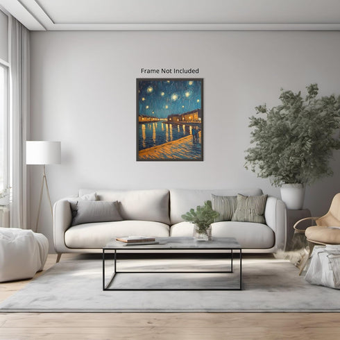 Posterizer 1 pcs-classic oil painting style inspired-romantic river in france 1-Vintage Art-Landscape & Nature Art-Gift for Art Lovers- unframed w...