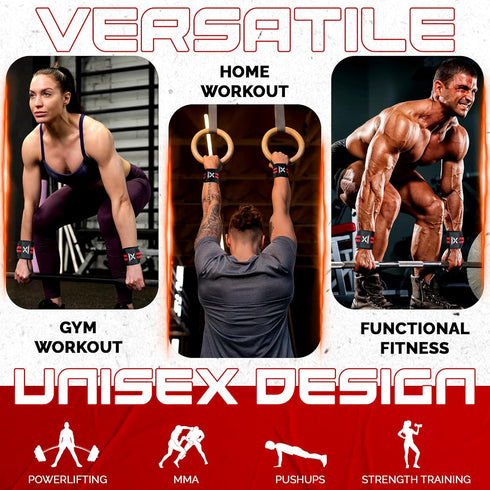 Wrist Straps for Weightlifting with Support for Men & Women 18", Gym Lifting Flexible Fit & Stiff Wrist Straps Workout Equipment,Powerlifting Stre...