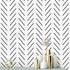 Erfoni Black and White Peel and Stick Wallpaper Modern Herringbone Contact Paper Bathroom 17.7inch x 78.7inch Geometric Removable Wall Paper Peel ...