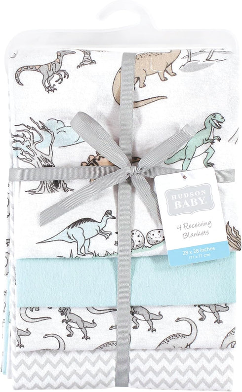 Hudson Baby Unisex Baby Cotton Flannel Receiving Blankets, Neutral Dino World, One Size...