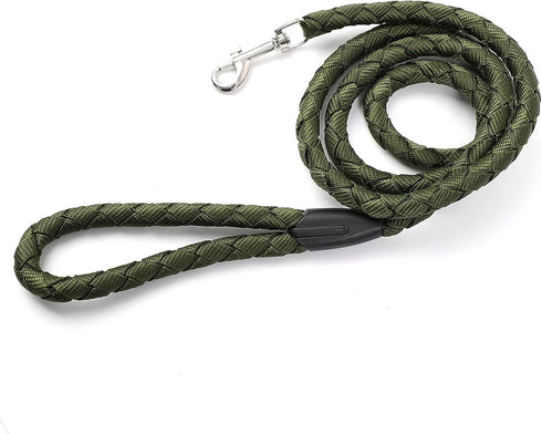 uxcell Dog Pet Leash Rope Nylon 5 Feet Padded Handle Rope Leashes Dog Walking Training Leash for Medium Large Dogs M Size Army Green...