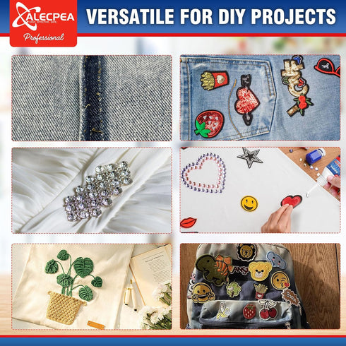 60ML Fabric Glue for Clothing Permanent Washable 100% Waterproof, No Sew Solution, Washer/Dryer Safe...