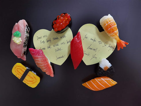 Cute Sushi Fridge Magnet Japanese Food Fun Magnets for Refrigerator Whiteboard, Fake Sushi Food Play Toys for Dollhouse Cake Kitchen Decoration Gi...