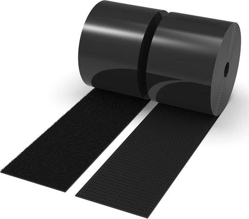 Self-Adhesive Hook and Loop Tape - 15ft x 2 inch Wide - Heavy Duty Sticky Back Tape Fastener - Double Roll with Adhesive Backing - Cut to Size Str...