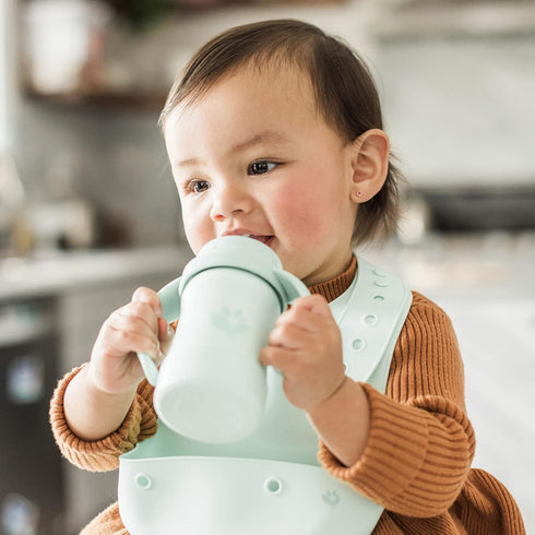 green sprouts Unisex Baby Scoop Silicone Bib, Light Blueberry...