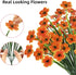MACTING 6 Bundles Artificial Fall Flowers, UV Resistant Fake Mums, Faux Thanksgiving Flowers for Vase Window Planters Patio Porch Home Indoor Outd...