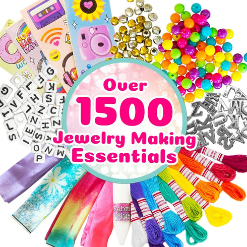 ACTIVITY KINGS 3-in-1 Customizable DIY Hair and Fashion Accessory Gift Set for Girls Ages 6+, Arts and Craft Pack Includes Bracelets, Beads, Scrun...