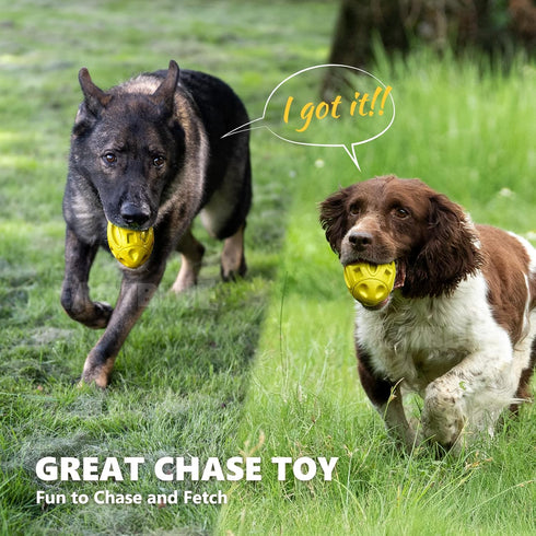 Squeaky Dog Toys for Aggressive Chewers: Rubber Puppy Chew Ball with Squeaker, almost Indestructible and Durable Pet Toy for Medium and Large Bree...
