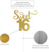 Sweet 16 Cake Topper, 16th Birthday Cake Topper, Happy Birthday Party Decoration with Gold Glitter...