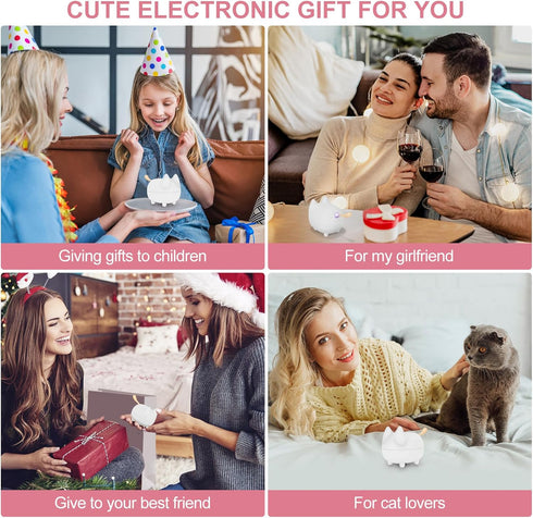 Portable Bluetooth Speaker, Cute Cat Mini Wireless Speakers with Loud Stereo Sound, Built-in Mic, Super Bass, Dual Pairing,40H Playtime,Birthday G...