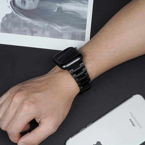 Wolait Metal Band Compatible with Apple Watch 49mm 45mm 44mm 42mm, Upgraded Stainless Steel Business Replacement Band for Series8/7/6/SE/5/4/3 Ult...