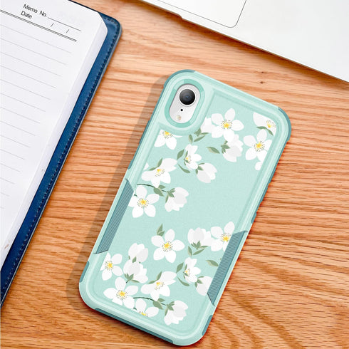for iPhone XR Case, Shockproof with Heavy Duty Protective cover (Blooming Flowers)...