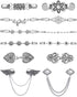 Tornito 12Pcs Vintage Sweater Shawl Clips Retro Cardigan Collar Shirt Waist Clip Dresses Chain Clip Antique Flowers Pattern Brooch Pins Clip for W...