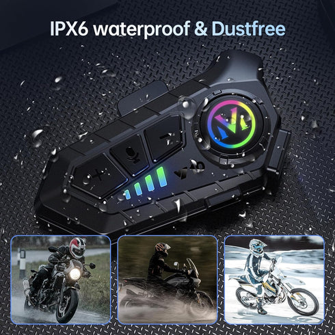 Motorcycle Bluetooth Headset Speaker Skiing Earphone Waterproof Bluetooth Helmet Headset with Noise Cancellation Ultra-Thin Wireless Bluetooth Hea...