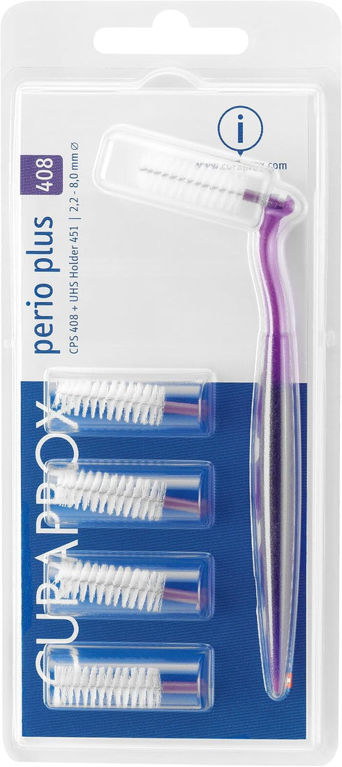 Curaprox CPS 408 perio plus with 5 CPS 408 + UHS 451 deep violet holder...