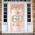 60th Birthday Door Banner Decorations for Women, Pink Rose Gold Happy 60th Birthday Door Cover Backdrop Party Supplies, Large Sixty Year Old Birth...