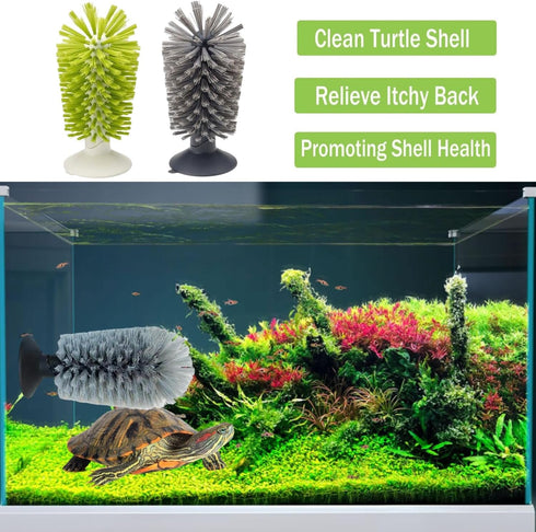4 Pack Turtle Brush - Turtle Shell Cleaning Brush with Suction Cup for Tank Remove Aquatic Mud Dirt Tortoises Back Scratches Brush Promoting Shell...