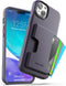 ENCASED Protective Wallet Case Designed for iPhone 15 Plus with Card Holder (4 Credit Cards/IDs) - Purple...