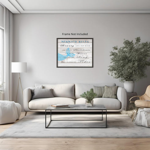 Posterizer 1 pcs-Beauty comes from within-girly beach vibes-Coastal & Nautical Art-Motivational & Inspirational Art-Gift for Nature, Surfers and B...