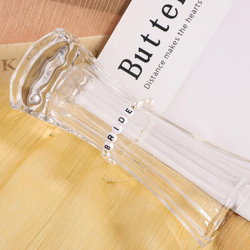 Bride Pearl Beaded Bracelet, Bride Bracelet Adjustable Exquisite Beaded Bracelet Bridesmaid Gift Bachelorette Bracelets Jewelry for Bridal Shower ...