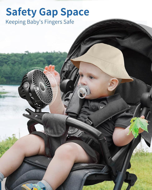 Portable Clip on Fan, Small Powerful Wind Cooling Desk Fan, 3 Speed Quiet Personal Fan with Clip, 360° Rotatable Battery Operated Rechargeable Min...