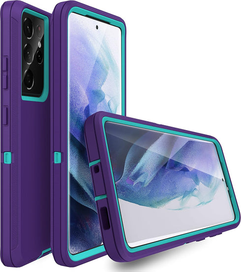 MXX Case Compatible with Galaxy S21 Ultra Case, 3-Layer Super Full Heavy Duty Body Bumper Cover/Shock Protection/Dust Proof, Designed for Samsung ...