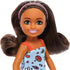 Barbie Chelsea Doll, Small Doll Wearing Removable Blue Dress with Colorful Print & Pink Shoes, Brown Hair & Green Eyes...