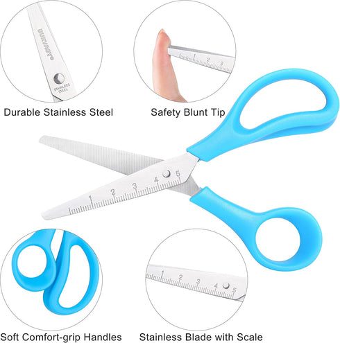 Scissors, BURVAGY 6" Multipurpose Scissors Bulk 16-Pack, Right/Left Handed Comfort-Grip Handles Ultra Sharp Blade Shears Sturdy Sharp Scissors for...