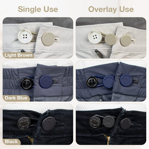 12Pcs Button Extenders for Jeans, Pants Waist Button Extender for Women Men, 3 Colors Pant Waistband Expander, RichLuck Instant Jeans Waist Extens...