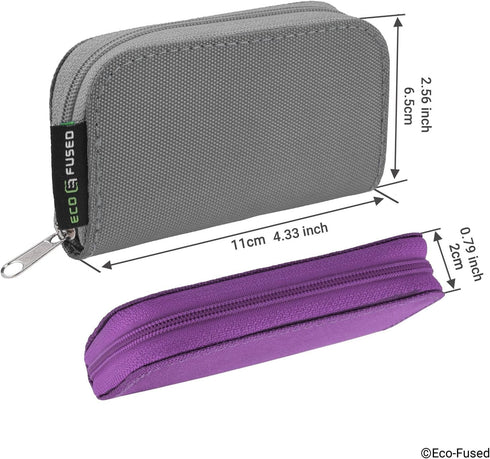 Eco-Fused Memory Card Case - Fits up to 22x SD, SDHC, Micro SD, Mini SD and 4X CF - Holder with 22 Slots (Purple & Grey / 22 Slots - 2 Pack)...