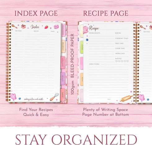Recipe Book to Write in Your Own Recipes , 7"x10" Blank Recipe Book , Durable Hardcover Family Recipe Book , Recipe Book For Own Recipes , Recipe ...