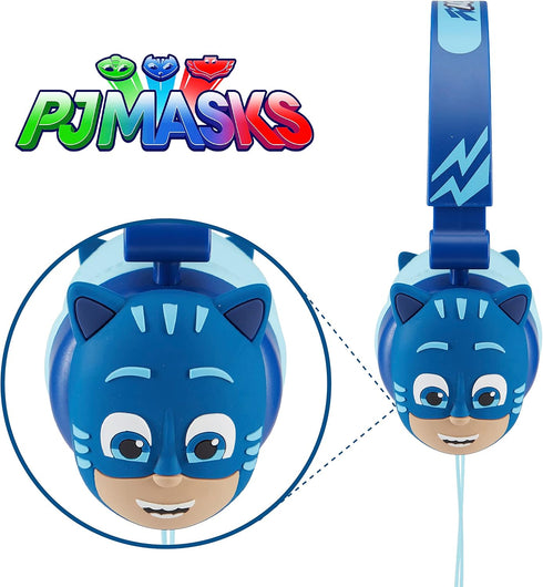 PJ Masks Over-Ear Headphones for Kids - Adjustable Headband, Stereo Sound, Tangle-Free Cable, Volume Control, and 3.5mm Jack - Perfect for School,...