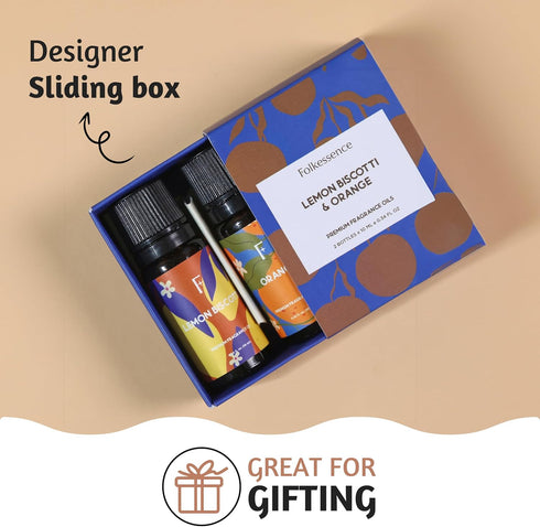 Folkulture Essential Oils Set of 2 | Essential Oils for Diffusers for Home, Diffuser Oils Scents for Home, Lemon Essential Oil & Orange Essential ...