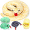 53 Inch Giant Snake Plush Mommy with 3 Babies - Mommy Snake with 3 Cute Babies & 3 Eggs Golden Python Realistic Snake Stuffed Animal Easter Gift f...
