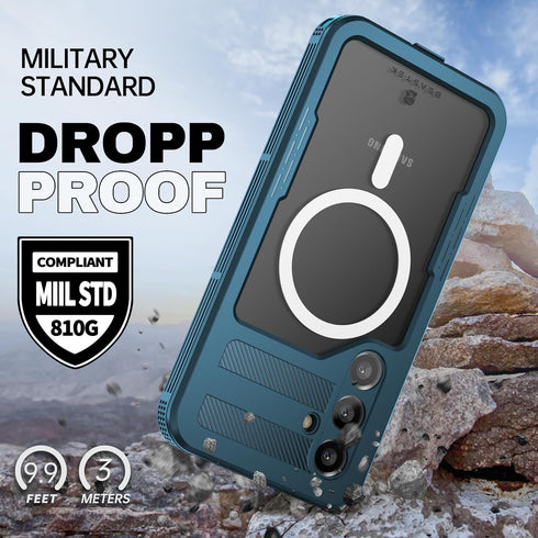 BEASTEK Galaxy S24 Waterproof Case, SRE Series Shockproof Dustproof Magnetic Ring Case, with Built-in Screen Protector Anti-Scratch 360 Cover, for...
