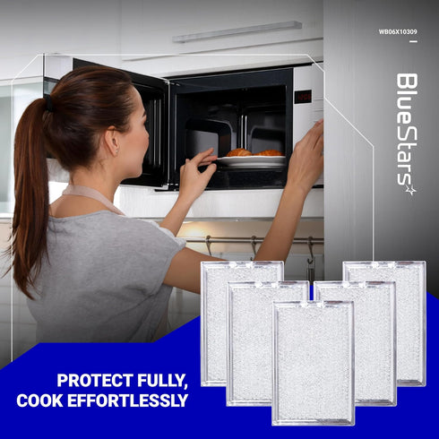 BlueStars WB06X10309 WB06X10359 Microwave Grease Filter Replacement 7.64 x 5.12 - Compatible with G.E LG Kenmore Over-the-range Vent Hood Microwav...