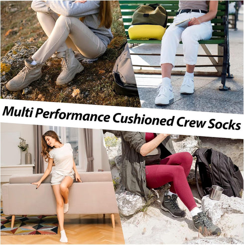 5 Pairs Womens White Socks Size 4-7 Comfortable Ladies Socks Soft Crew Socks for All Day Any Occasion Women’s Socks for Work Home Sports Running A...