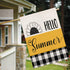 Hello Summer Sunflower House Flag 28x40 Inch Double Sided Black and White Buffalo Check Plaid Outdoor Flags Yellow Floral Farmhouse Decorations Ho...